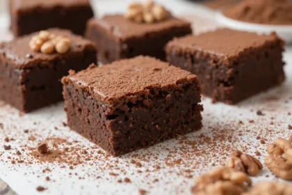 Walnut Brownies With Cocoa Powder