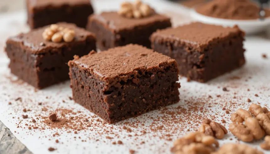 Walnut Brownies With Cocoa Powder