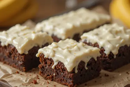 Banana Bread Brownies With Frosting