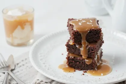 Brownies With Salted Caramel Sauce