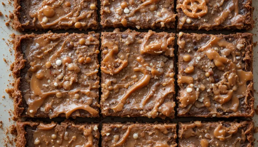 Salted Caramel Brownies With Pretzel Crust
