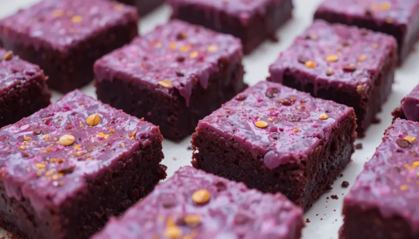 Ube Brownies With Macapuno