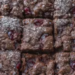 Chocolate Cherry Brownies With Powdered Sugar