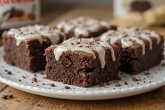 Nutella Brownies With Icing