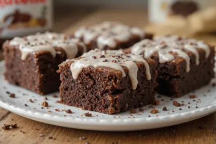 Nutella Brownies With Icing