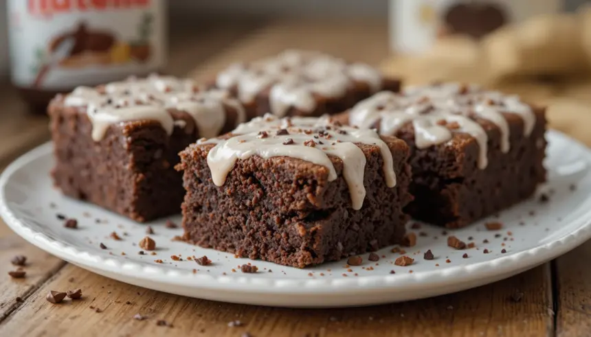 Nutella Brownies With Icing