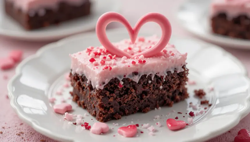 Valentine's Day Brownies With Frosting