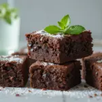 Chocolate Brownies With Mint Water