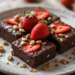 Chocolate Brownies With Strawberries And Nuts