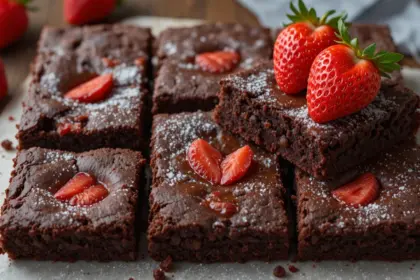 Black Bean Brownies With Strawberries