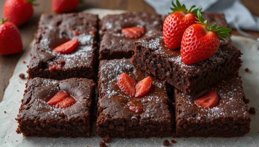 Black Bean Brownies With Strawberries