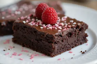 Chocolate Brownies With Raspberry Sprinkles