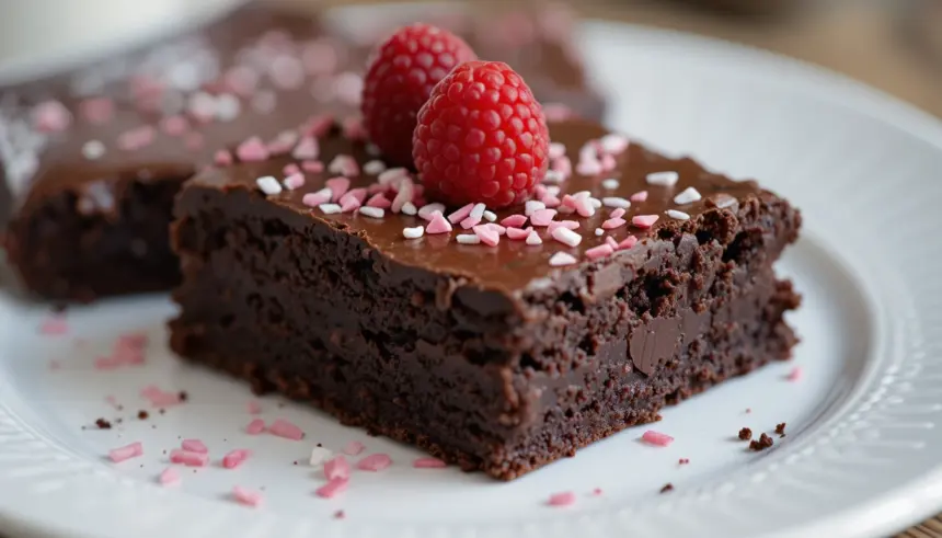 Chocolate Brownies With Raspberry Sprinkles