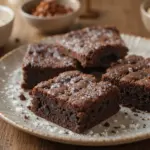 Brownies On A Plate With Ingredients