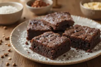 Brownies On A Plate With Ingredients