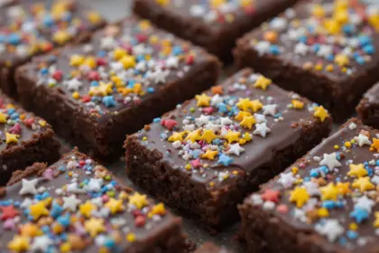 Chocolate-Covered Brownies With Star Sprinkles