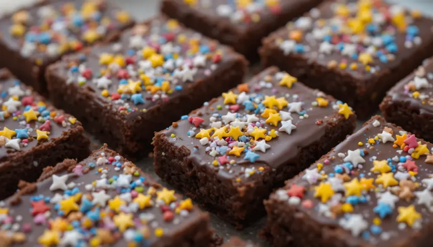 Chocolate-Covered Brownies With Star Sprinkles