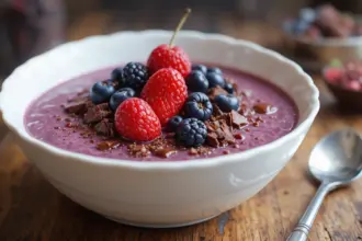Berry Smoothie Bowl With Brownies