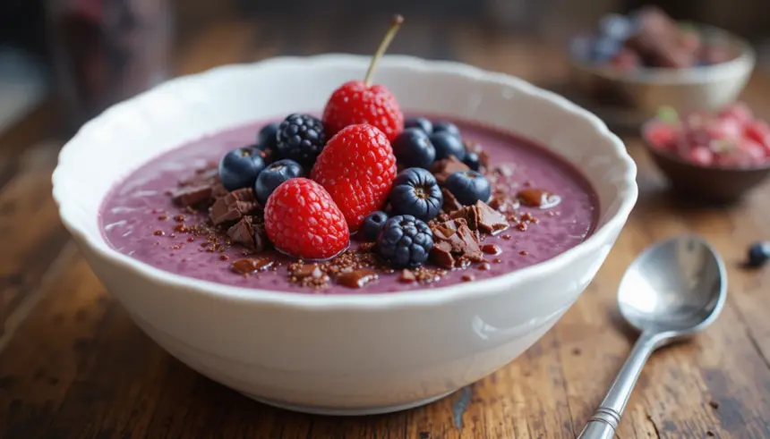 Berry Smoothie Bowl With Brownies