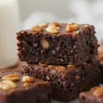 Chocolate Brownies With Nuts And Milk