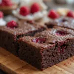 Homemade Brownies With Raspberries