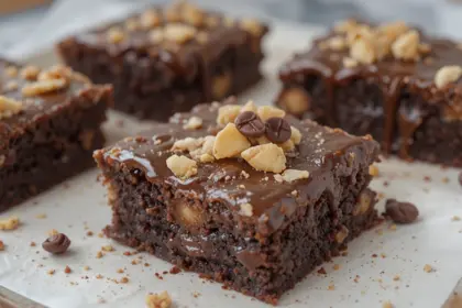 Chocolate Hazelnut Brownies With Coffee Ganache