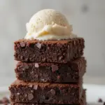 Stack Of Brownies With Ice Cream