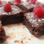 Brownies Topped With Raspberries