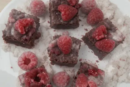 Brownies With Fresh Raspberries