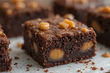 Chocolate Brownies With Caramel Pieces