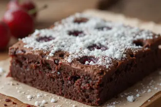 Homemade Brownies With Cherries