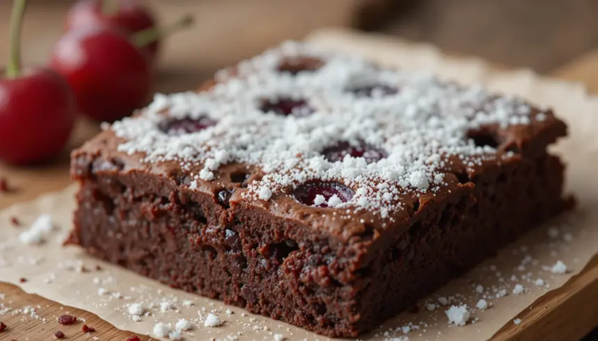 Homemade Brownies With Cherries