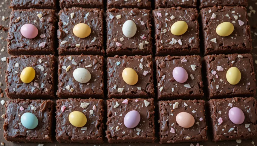 Chocolate Brownies With Mini Eggs