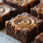Chewy Brownies With Caramel Swirl