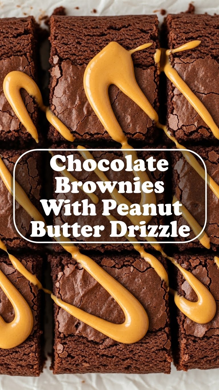 Chocolate Brownies With Peanut Butter Drizzle