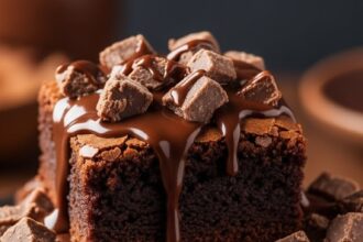 Nutella Brownies With Chocolate Toppings