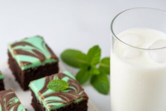 Mint Chocolate Brownies With Milk