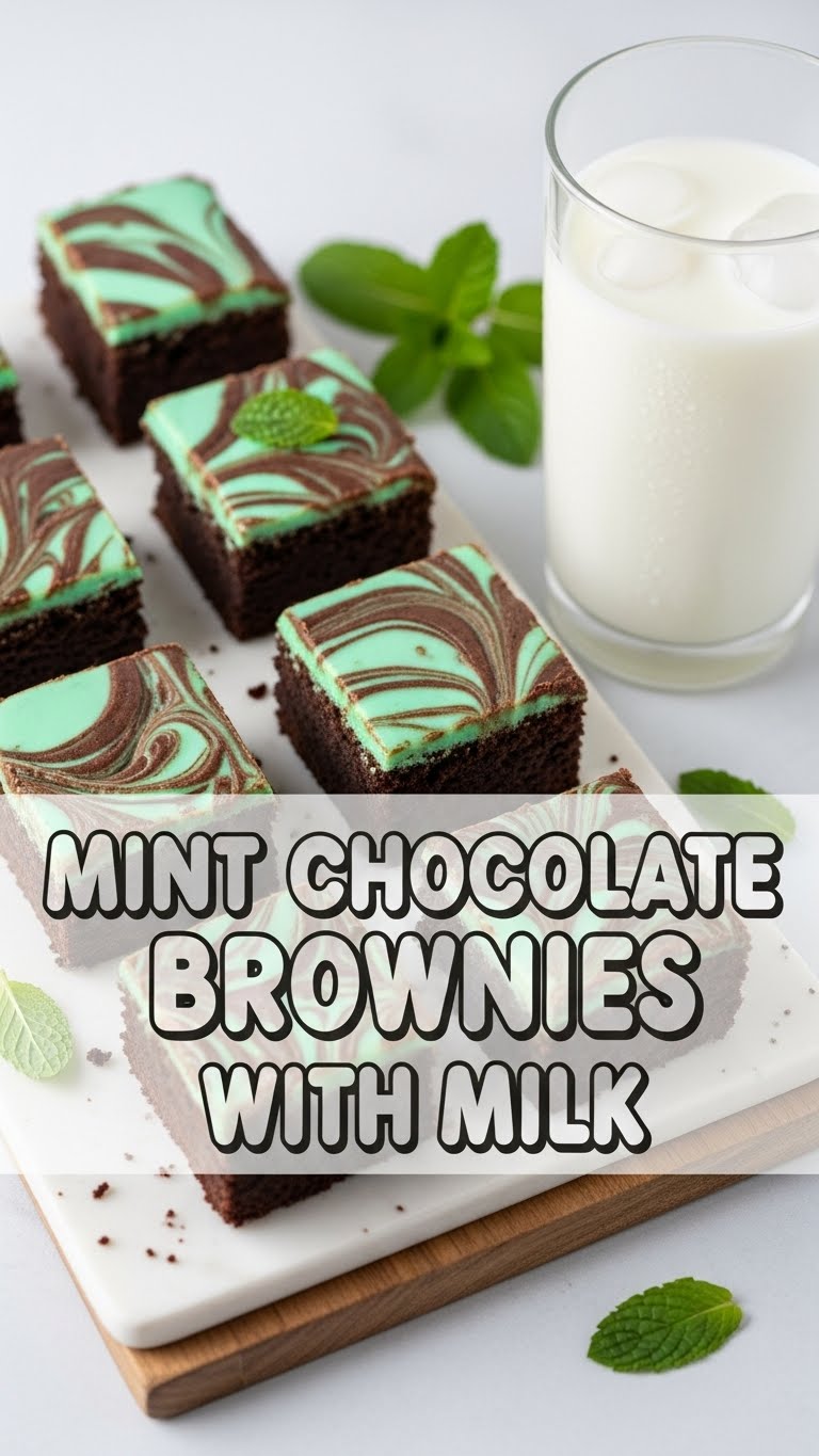 Mint Chocolate Brownies With Milk