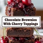 Chocolate Brownies With Cherry Toppings