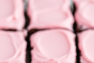 Chocolate Brownies With Pink Frosting