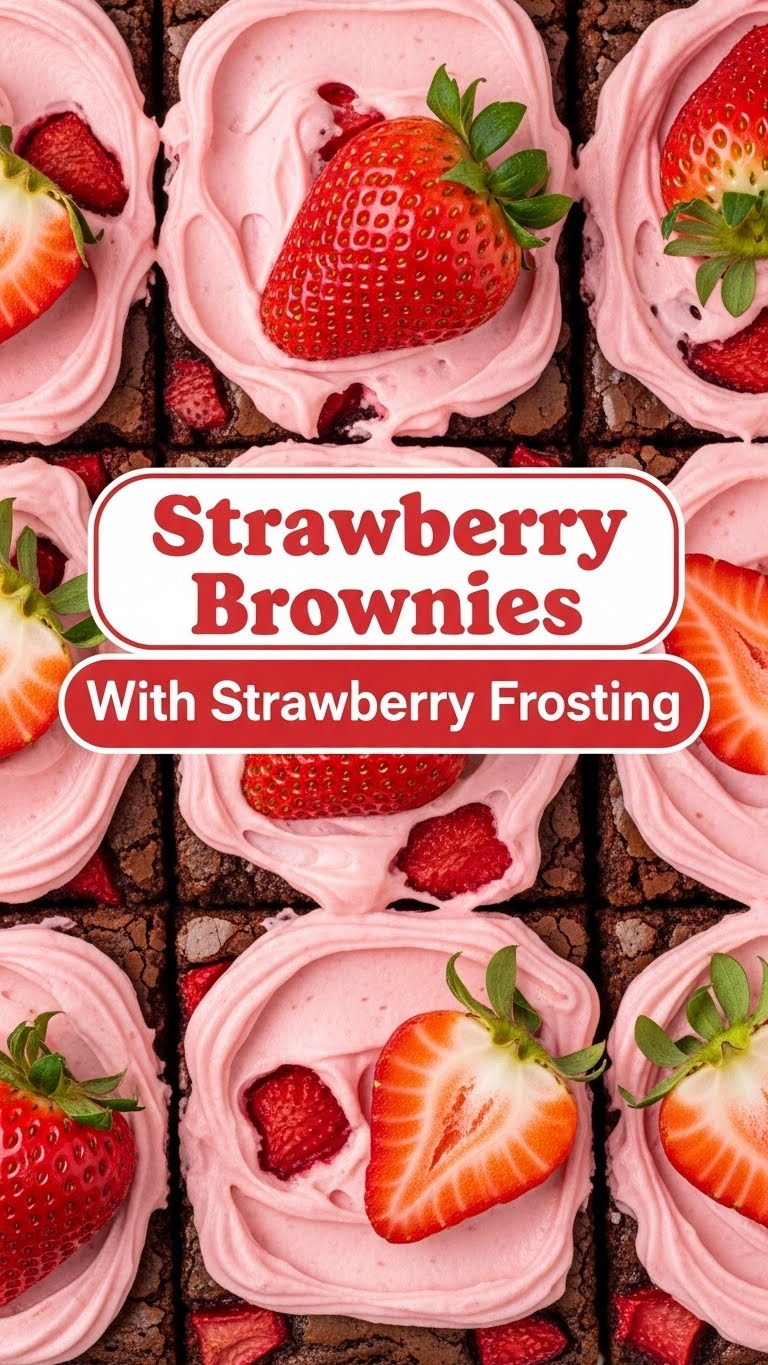Strawberry Brownies With Strawberry Frosting