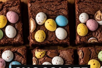 Chocolate Brownies With Chocolate Eggs
