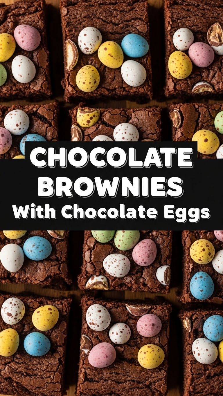 Chocolate Brownies With Chocolate Eggs