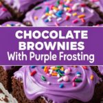 Chocolate Brownies With Purple Frosting