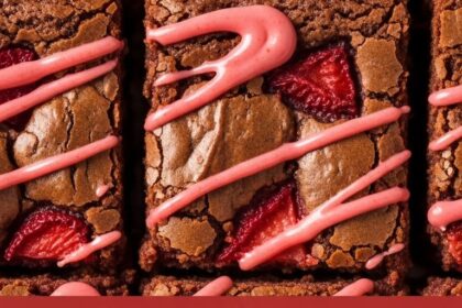 Strawberry Brownies With Strawberry Glaze