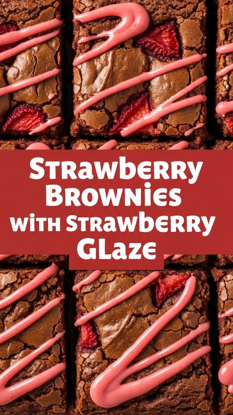 Strawberry Brownies With Strawberry Glaze