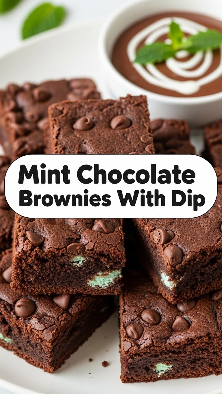 Mint Chocolate Brownies With Dip