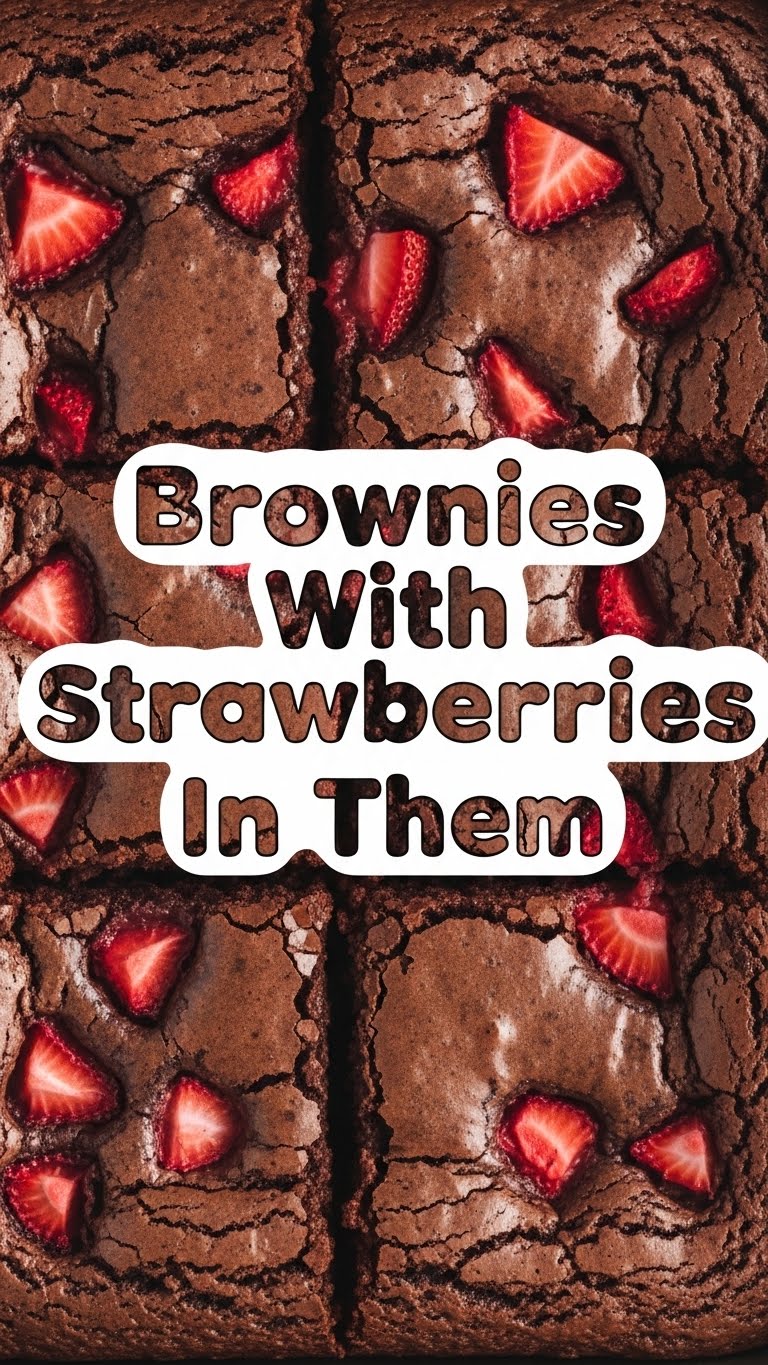 Brownies With Strawberries In Them