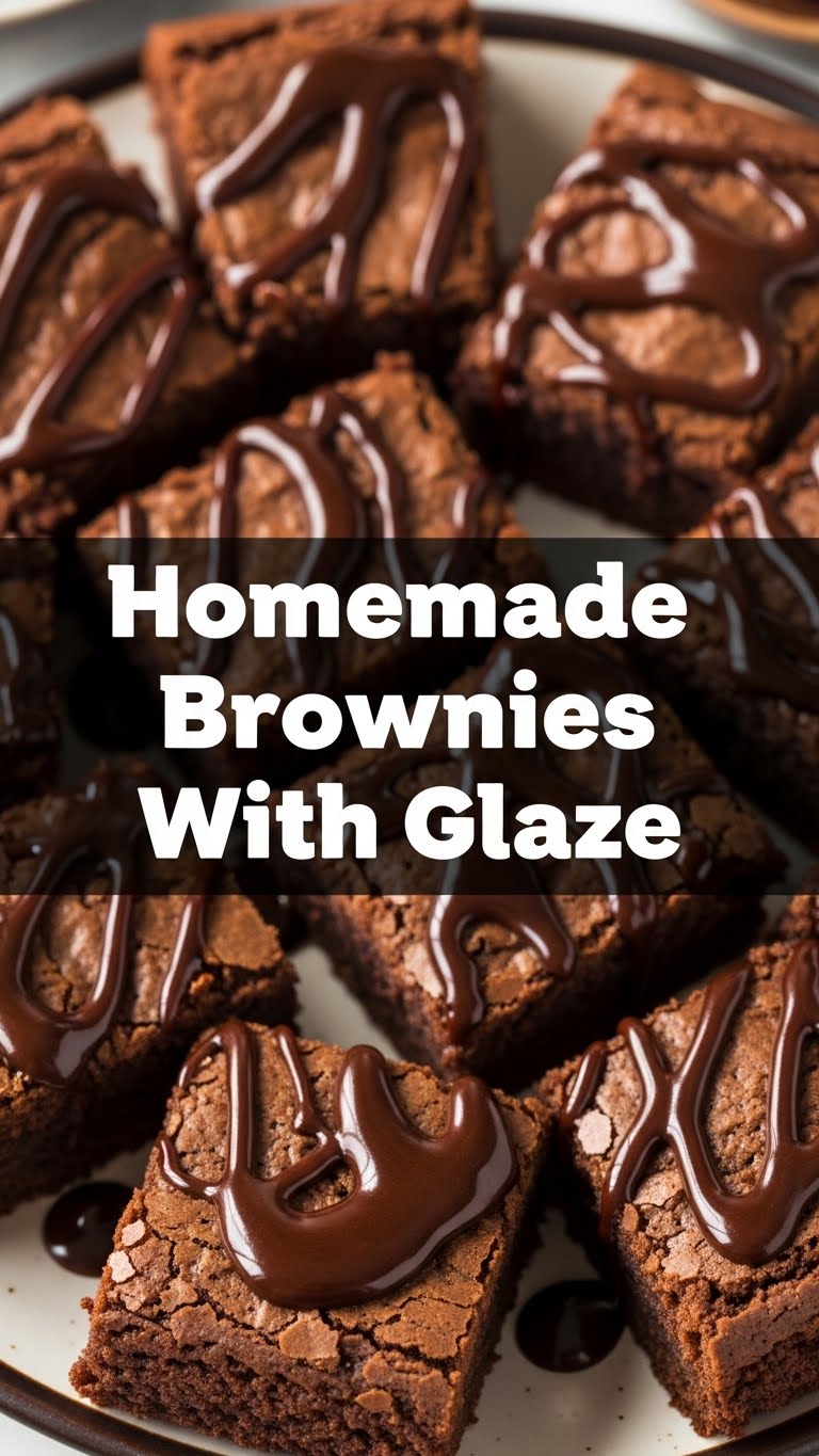 Homemade Brownies With Glaze