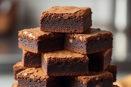 Heart-Shaped Plate With Chocolate Brownies
